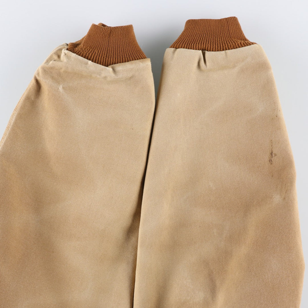 2000'S Carhartt Active Jacket, Padded Duck Full-Zip Hoodie, Made in USA, Men's Size L cotton Beige type Vintage Second Hand