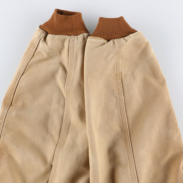 2000'S Carhartt Active Jacket, Padded Duck Full-Zip Hoodie, Made in USA, Men's Size L cotton Beige type Vintage Second Hand