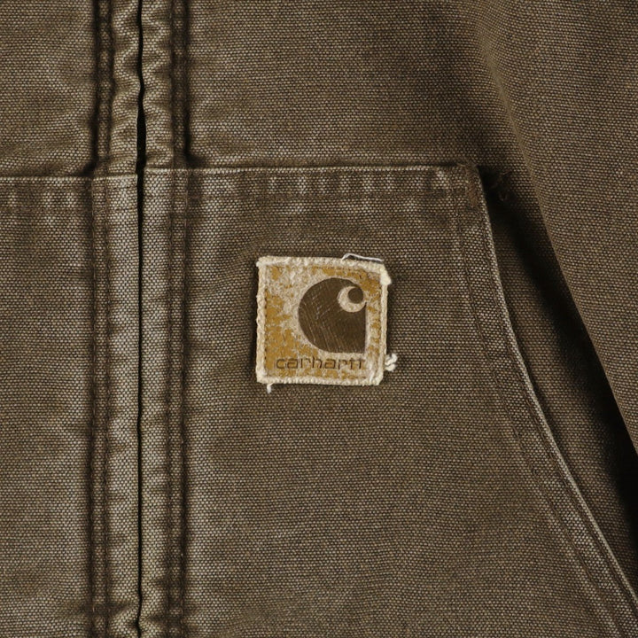 90'S Carhartt Active Jacket Duck Full Zip Parka Made in USA Men's XL Vintage cotton brown type Vintage Second Hand