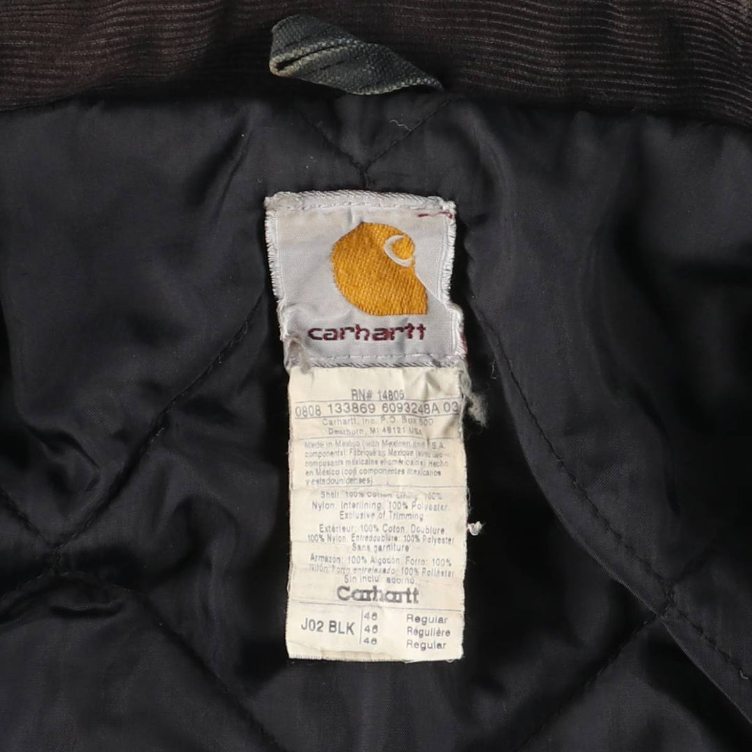 2000'S Carhartt Traditional Padded Duck Work Jacket, Men's Size XL cotton black type Vintage Second Hand