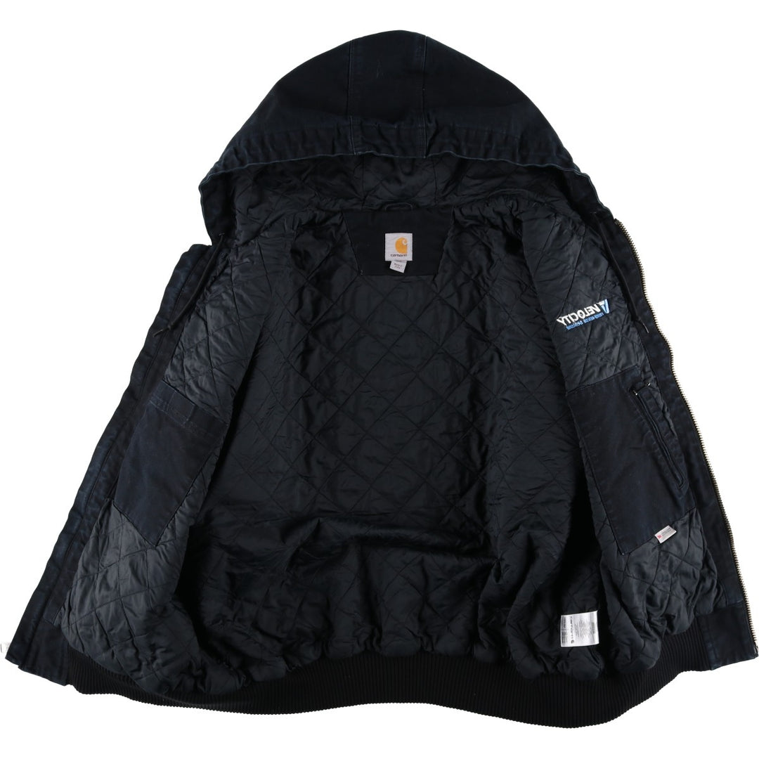 Carhartt Active Jacket Duck Full Zip Hoodie Men's XXL cotton black type Vintage Second Hand