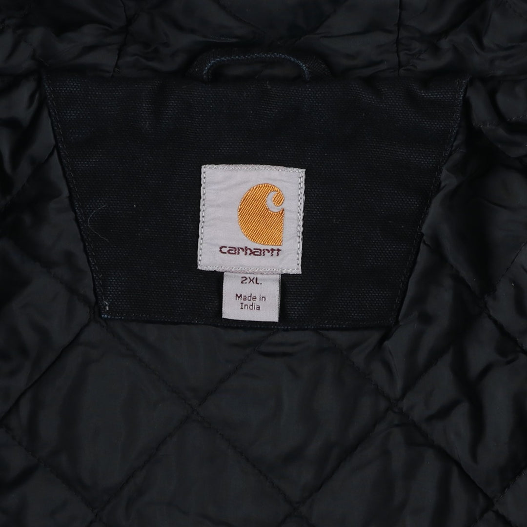 Carhartt Active Jacket Duck Full Zip Hoodie Men's XXL cotton black type Vintage Second Hand