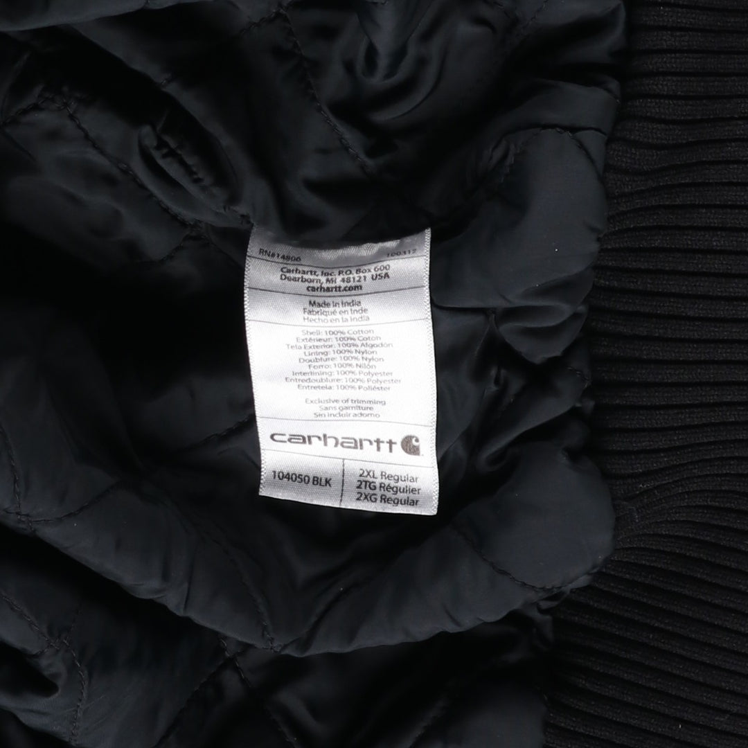 Carhartt Active Jacket Duck Full Zip Hoodie Men's XXL cotton black type Vintage Second Hand