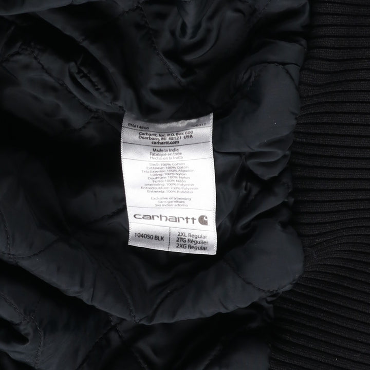 Carhartt Active Jacket Duck Full Zip Hoodie Men's XXL cotton black type Vintage Second Hand