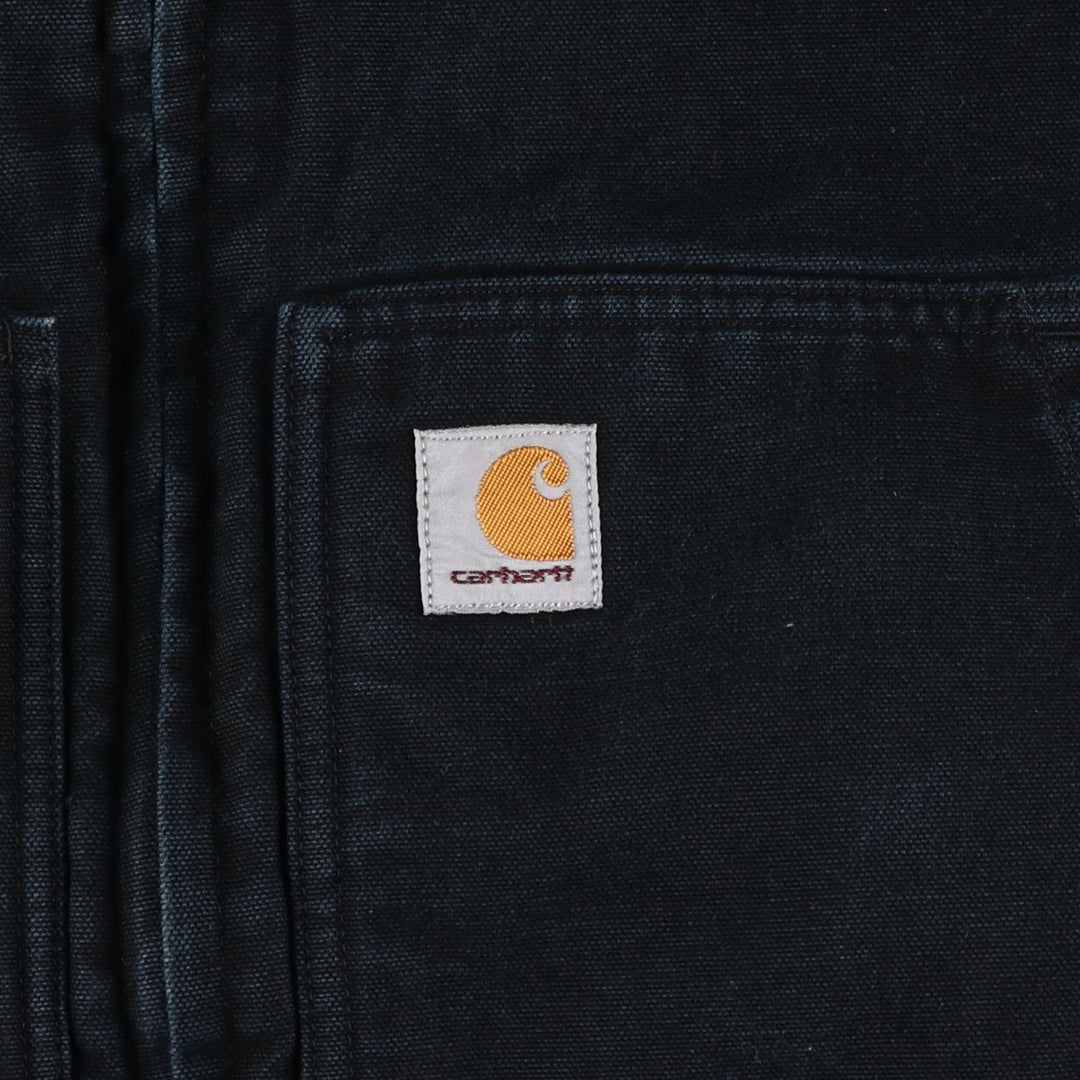 Carhartt Active Jacket Duck Full Zip Hoodie Men's XXL cotton black type Vintage Second Hand