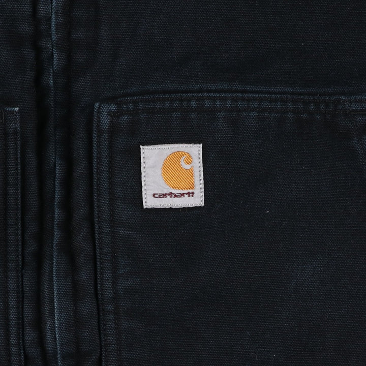 Carhartt Active Jacket Duck Full Zip Hoodie Men's XXL cotton black type Vintage Second Hand