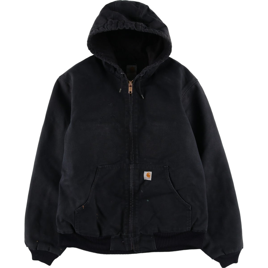 Carhartt Active Jacket, Padded Duck Full-Zip Hoodie, Men's Size L cotton black type Vintage Second Hand