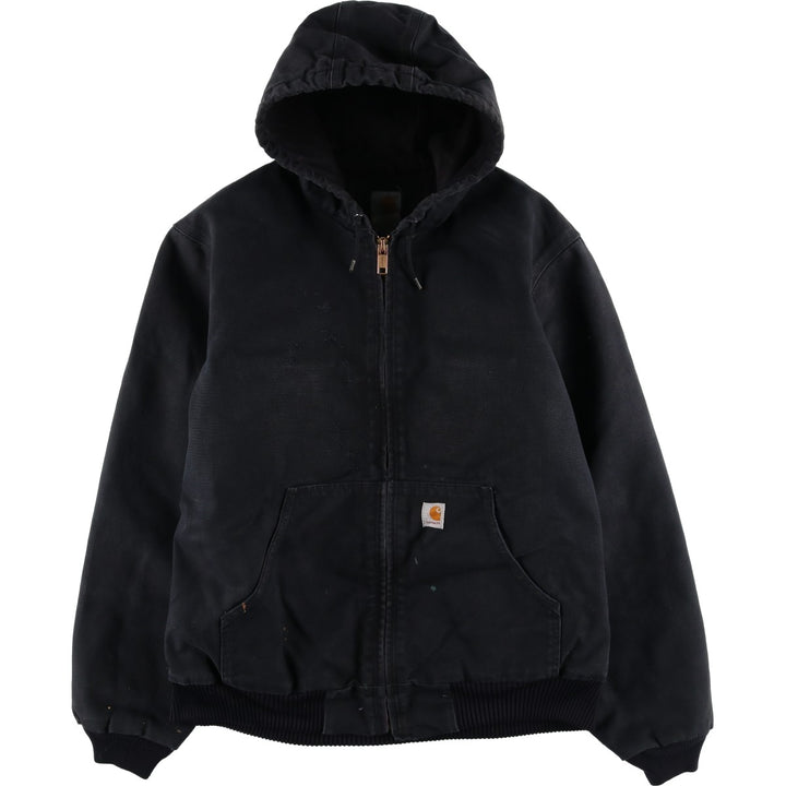 Carhartt Active Jacket, Padded Duck Full-Zip Hoodie, Men's Size L cotton black type Vintage Second Hand