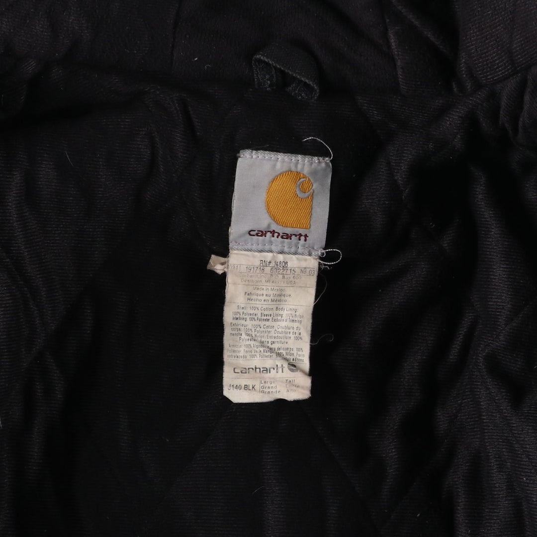 Carhartt Active Jacket, Padded Duck Full-Zip Hoodie, Men's Size L cotton black type Vintage Second Hand