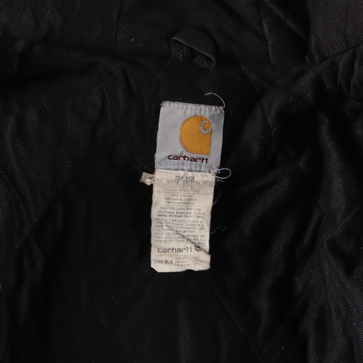 Carhartt Active Jacket, Padded Duck Full-Zip Hoodie, Men's Size L cotton black type Vintage Second Hand