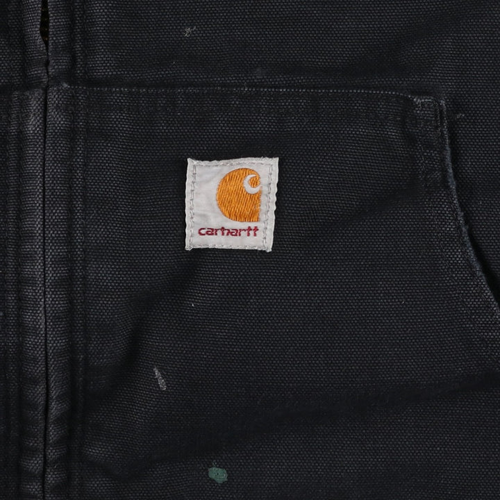 Carhartt Active Jacket, Padded Duck Full-Zip Hoodie, Men's Size L cotton black type Vintage Second Hand