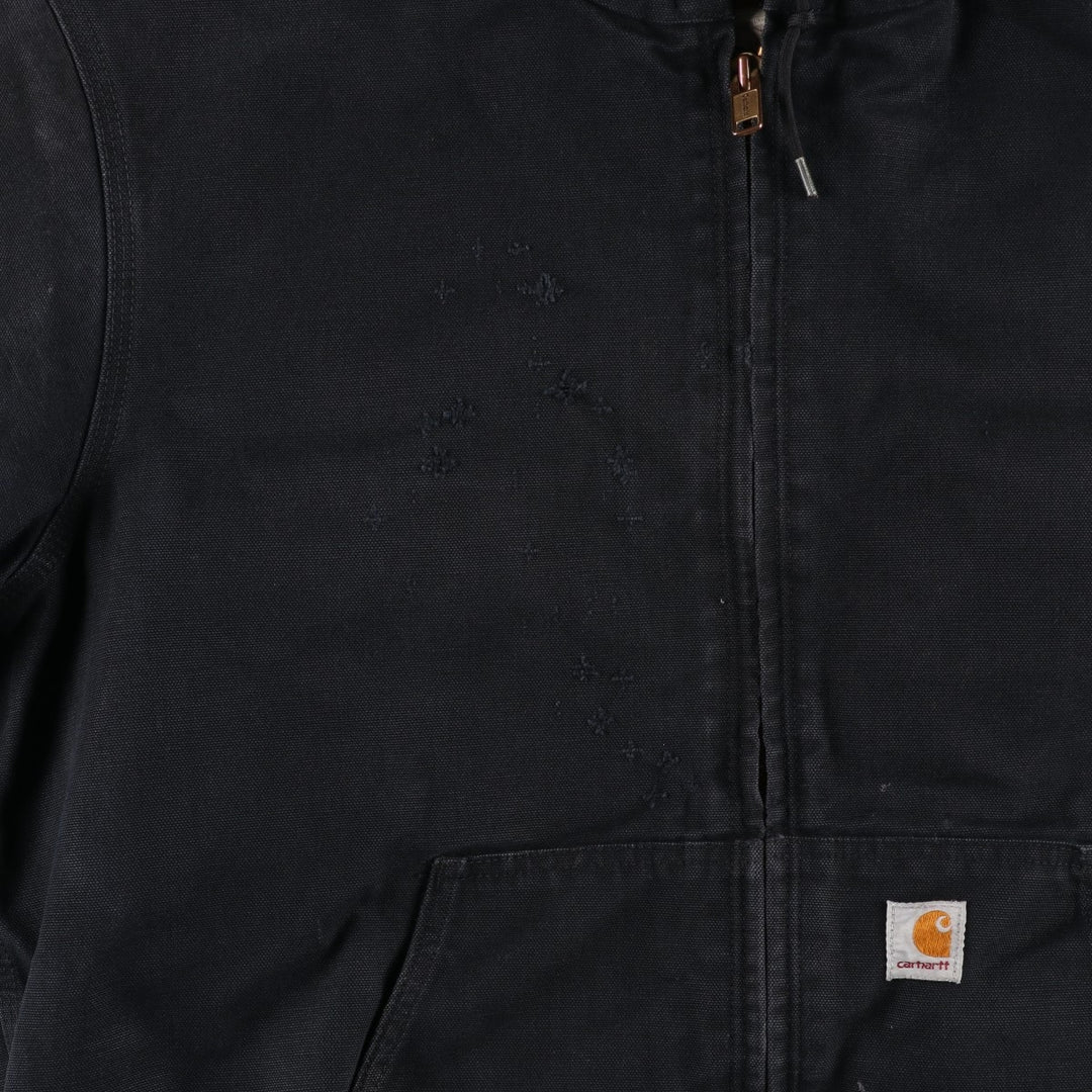 Carhartt Active Jacket, Padded Duck Full-Zip Hoodie, Men's Size L cotton black type Vintage Second Hand