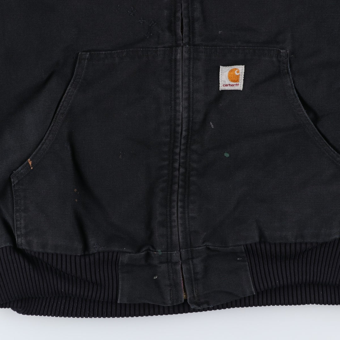 Carhartt Active Jacket, Padded Duck Full-Zip Hoodie, Men's Size L cotton black type Vintage Second Hand