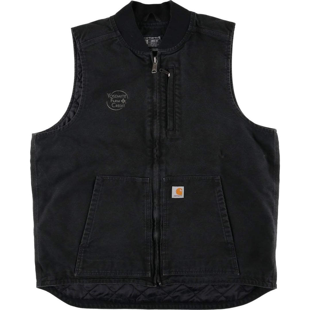 Carhartt Duck Vest, Padded, Men's XL cotton black type Vintage Second Hand