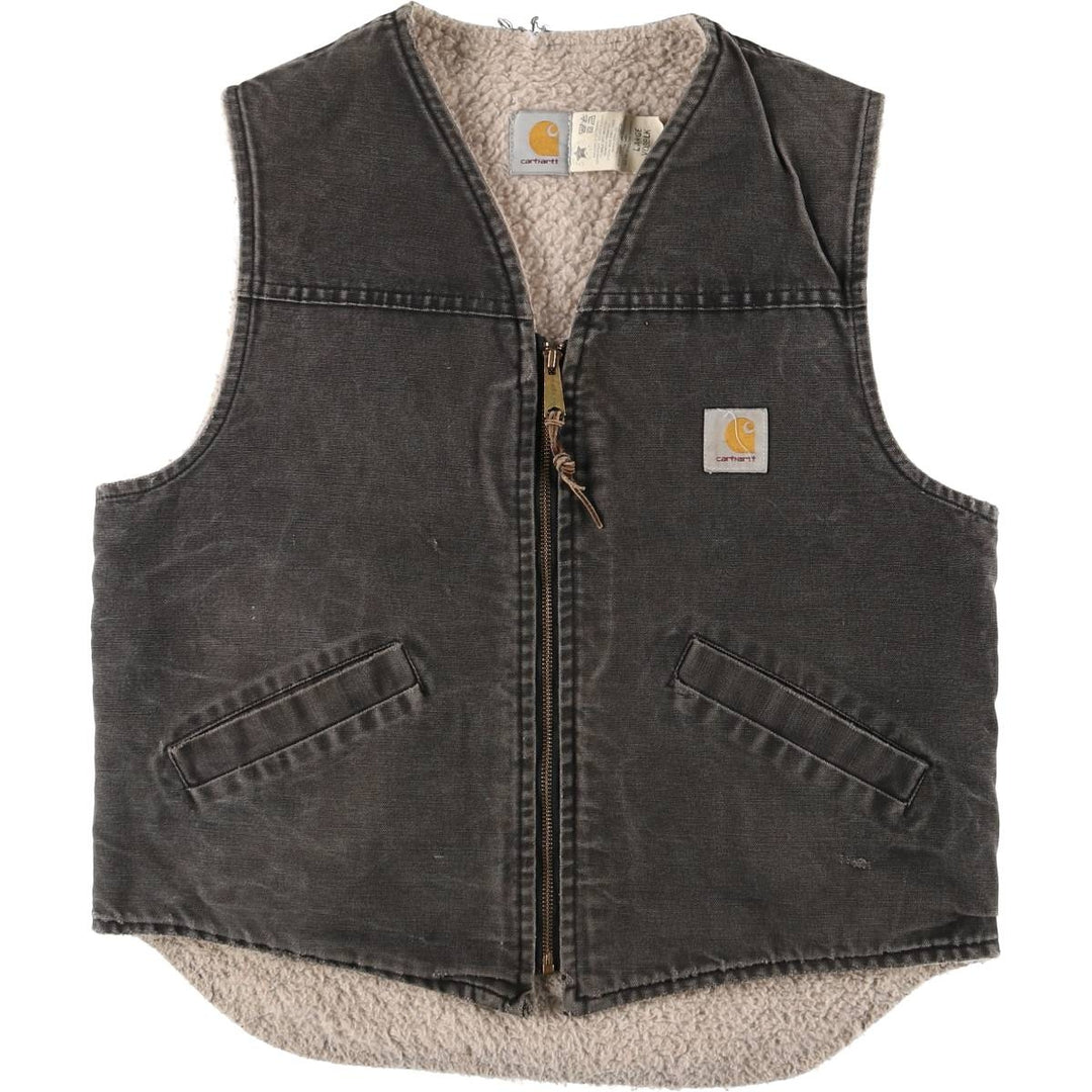 90'S Carhartt Duck Vest, Men's Size L, Vintage cotton black type Vintage Second Hand