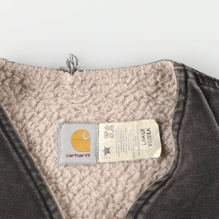 90'S Carhartt Duck Vest, Men's Size L, Vintage cotton black type Vintage Second Hand