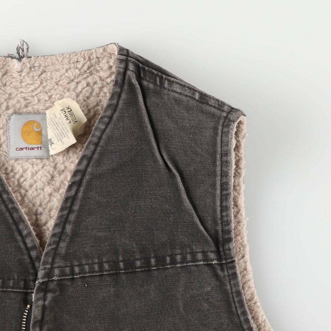 90'S Carhartt Duck Vest, Men's Size L, Vintage cotton black type Vintage Second Hand