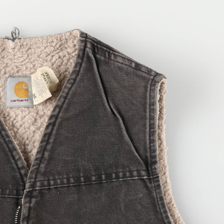 90'S Carhartt Duck Vest, Men's Size L, Vintage cotton black type Vintage Second Hand