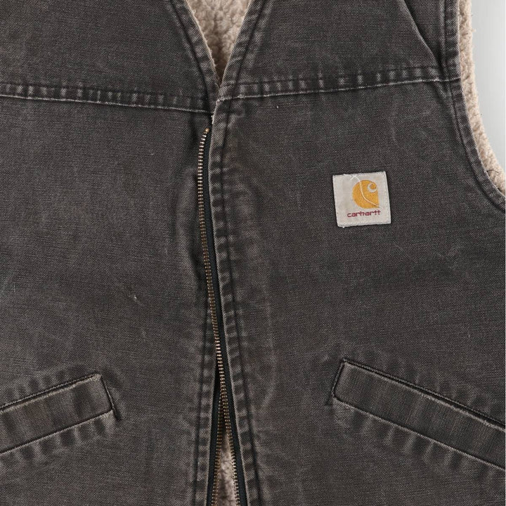 90'S Carhartt Duck Vest, Men's Size L, Vintage cotton black type Vintage Second Hand