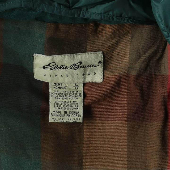 Eddie Bauer Goose Down Hunting Jacket, Men's Size L cotton Green type dark green Vintage Second Hand