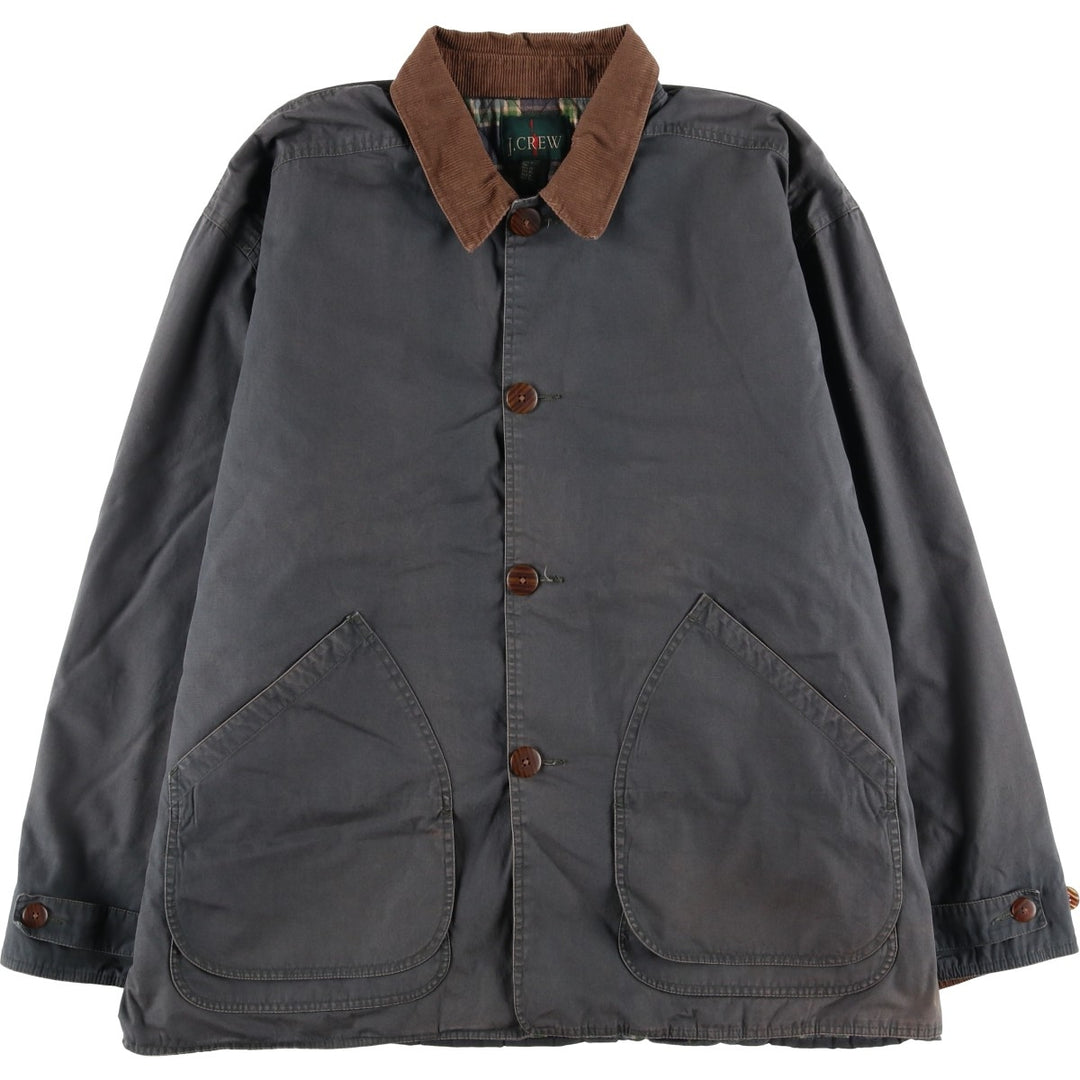 Vintage 90'S J.Crew padded hunting jacket, men's size XL cotton gray type Vintage Second Hand