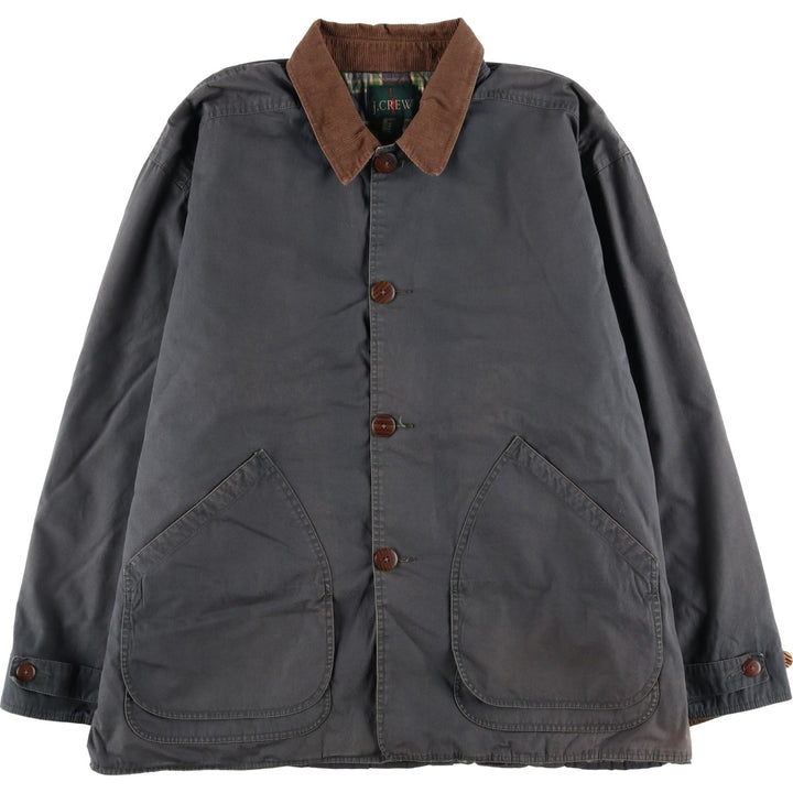 Vintage 90'S J.Crew padded hunting jacket, men's size XL cotton gray type Vintage Second Hand