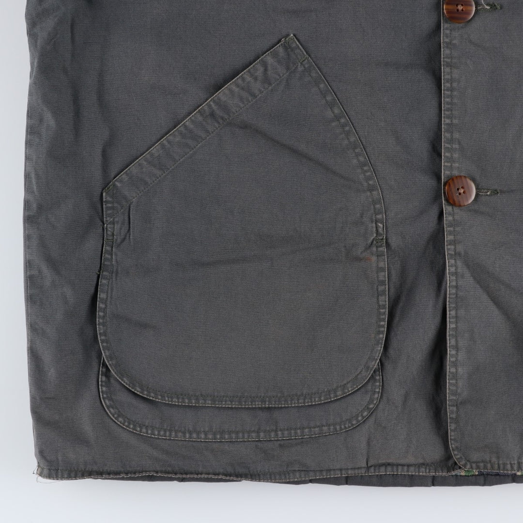 Vintage 90'S J.Crew padded hunting jacket, men's size XL cotton gray type Vintage Second Hand