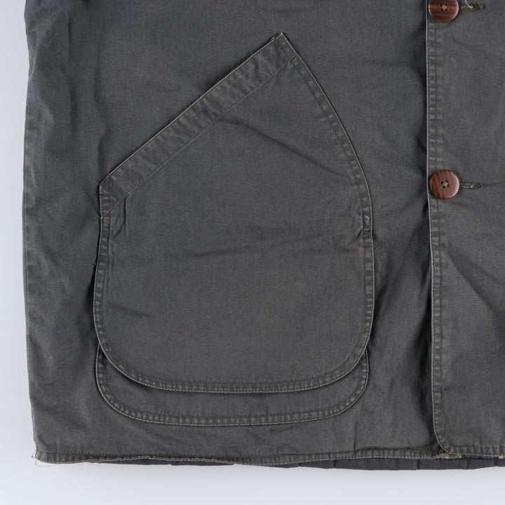 Vintage 90'S J.Crew padded hunting jacket, men's size XL cotton gray type Vintage Second Hand