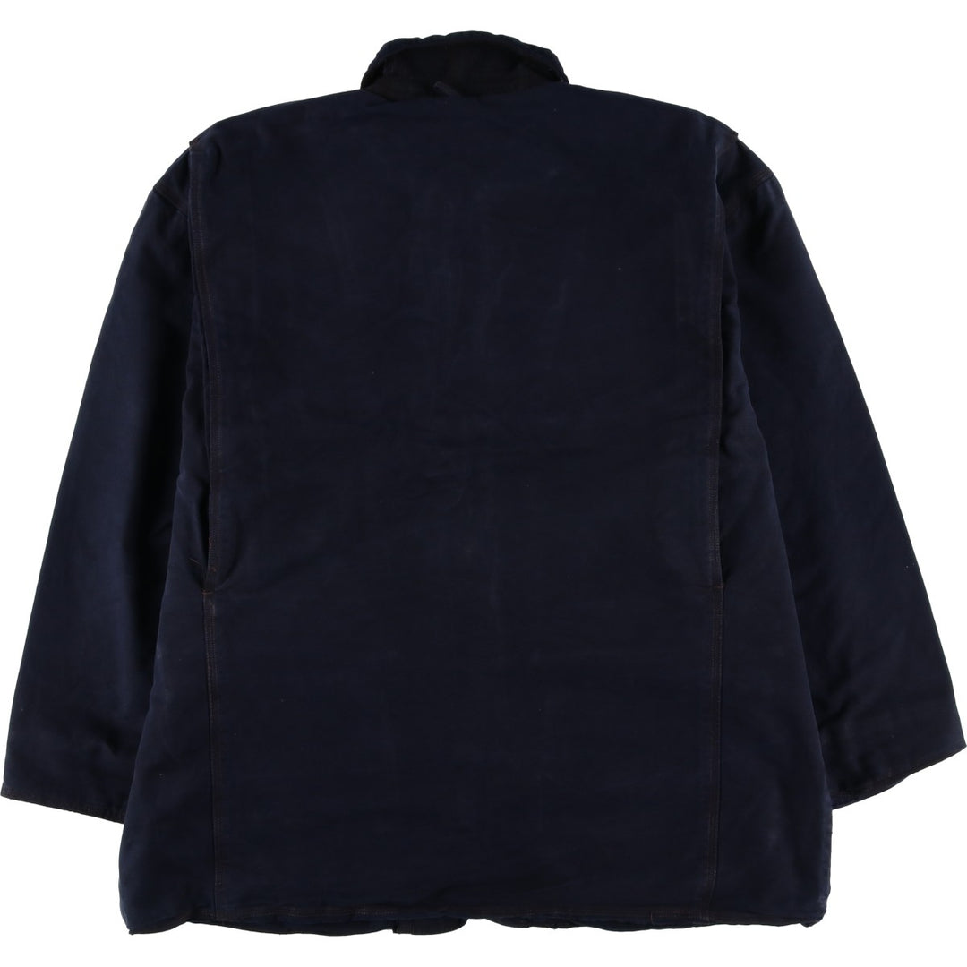 90'S J.Crew Duck Hunting Jacket, Men's Size L, Vintage cotton navy blue type Vintage Second Hand