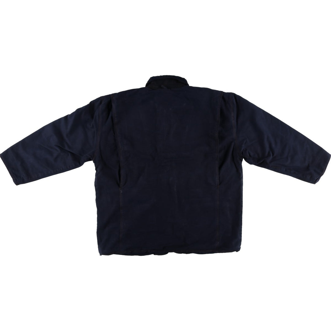 90'S J.Crew Duck Hunting Jacket, Men's Size L, Vintage cotton navy blue type Vintage Second Hand