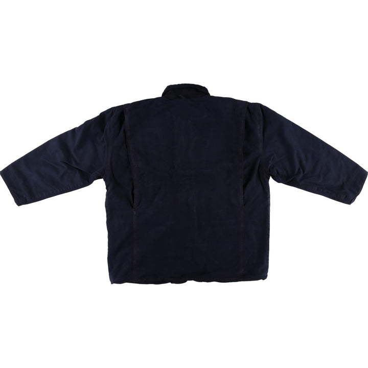 90'S J.Crew Duck Hunting Jacket, Men's Size L, Vintage cotton navy blue type Vintage Second Hand