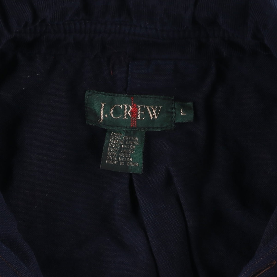 90'S J.Crew Duck Hunting Jacket, Men's Size L, Vintage cotton navy blue type Vintage Second Hand