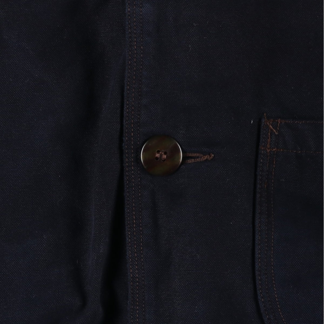 90'S J.Crew Duck Hunting Jacket, Men's Size L, Vintage cotton navy blue type Vintage Second Hand