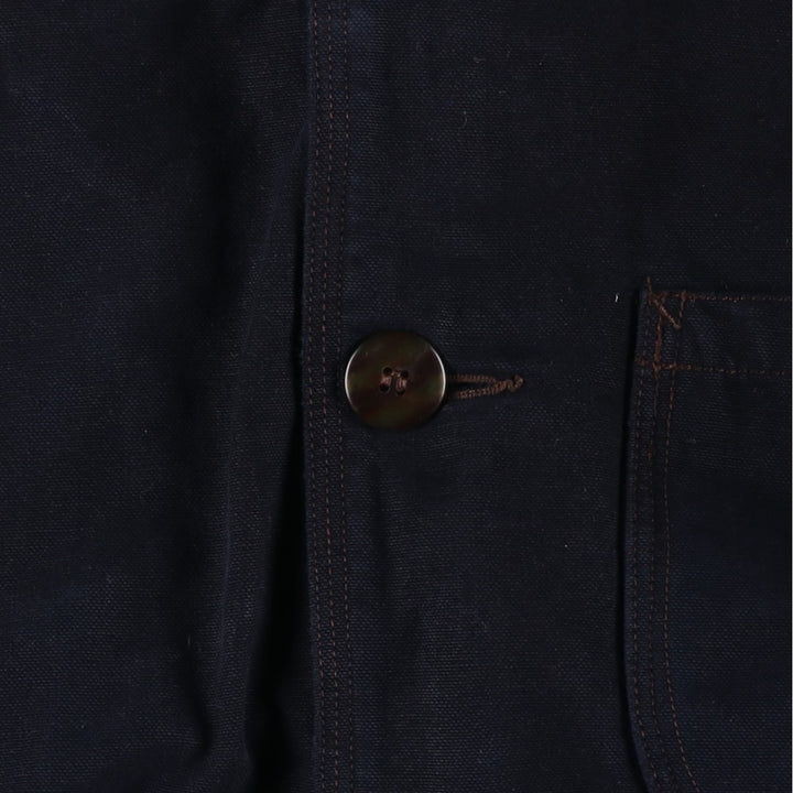 90'S J.Crew Duck Hunting Jacket, Men's Size L, Vintage cotton navy blue type Vintage Second Hand