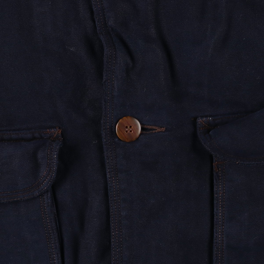 90'S J.Crew Duck Hunting Jacket, Men's Size L, Vintage cotton navy blue type Vintage Second Hand
