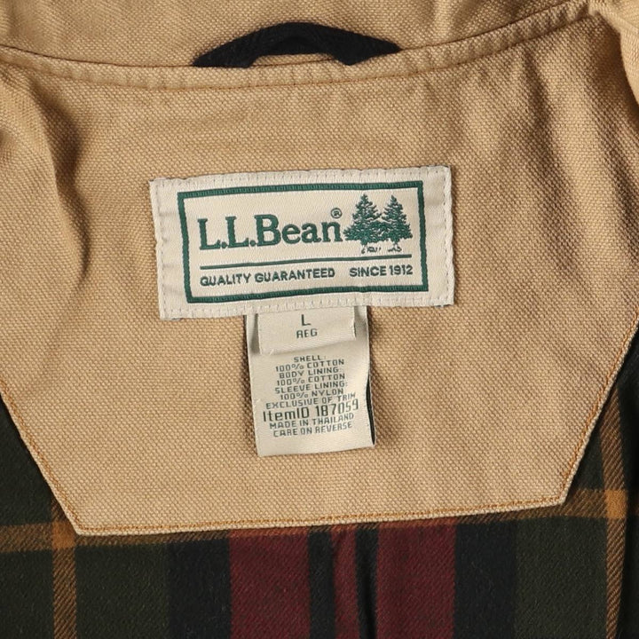 90s-00'S LLBean Duck Hunting Jacket, Men's Size L cotton Beige type Vintage Second Hand