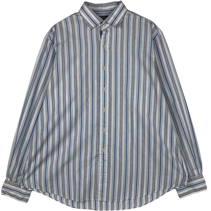 Ralph Lauren POLO by Ralph Lauren REGENT CUSTOM FIT Long-Sleeve Cotton Stripe Shirt, Men's Size XXL (approx.) cotton Blue type light blue Vintage Second Hand