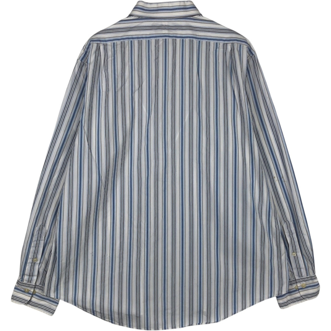 Ralph Lauren POLO by Ralph Lauren REGENT CUSTOM FIT Long-Sleeve Cotton Stripe Shirt, Men's Size XXL (approx.) cotton Blue type light blue Vintage Second Hand