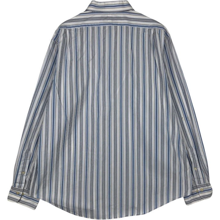Ralph Lauren POLO by Ralph Lauren REGENT CUSTOM FIT Long-Sleeve Cotton Stripe Shirt, Men's Size XXL (approx.) cotton Blue type light blue Vintage Second Hand