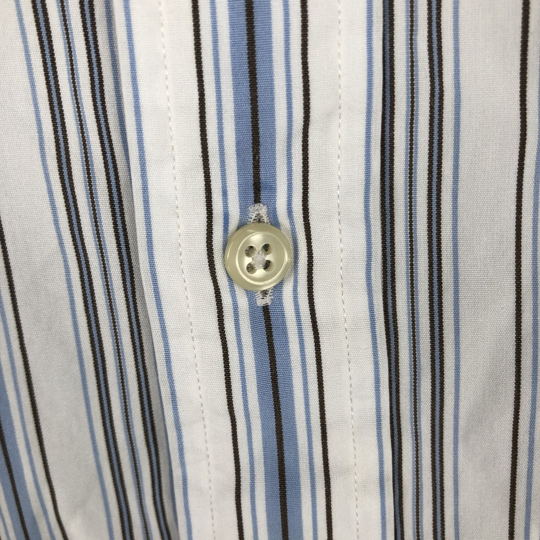 Ralph Lauren POLO by Ralph Lauren REGENT CUSTOM FIT Long-Sleeve Cotton Stripe Shirt, Men's Size XXL (approx.) cotton Blue type light blue Vintage Second Hand