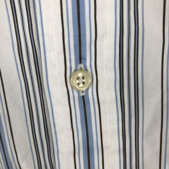 Ralph Lauren POLO by Ralph Lauren REGENT CUSTOM FIT Long-Sleeve Cotton Stripe Shirt, Men's Size XXL (approx.) cotton Blue type light blue Vintage Second Hand