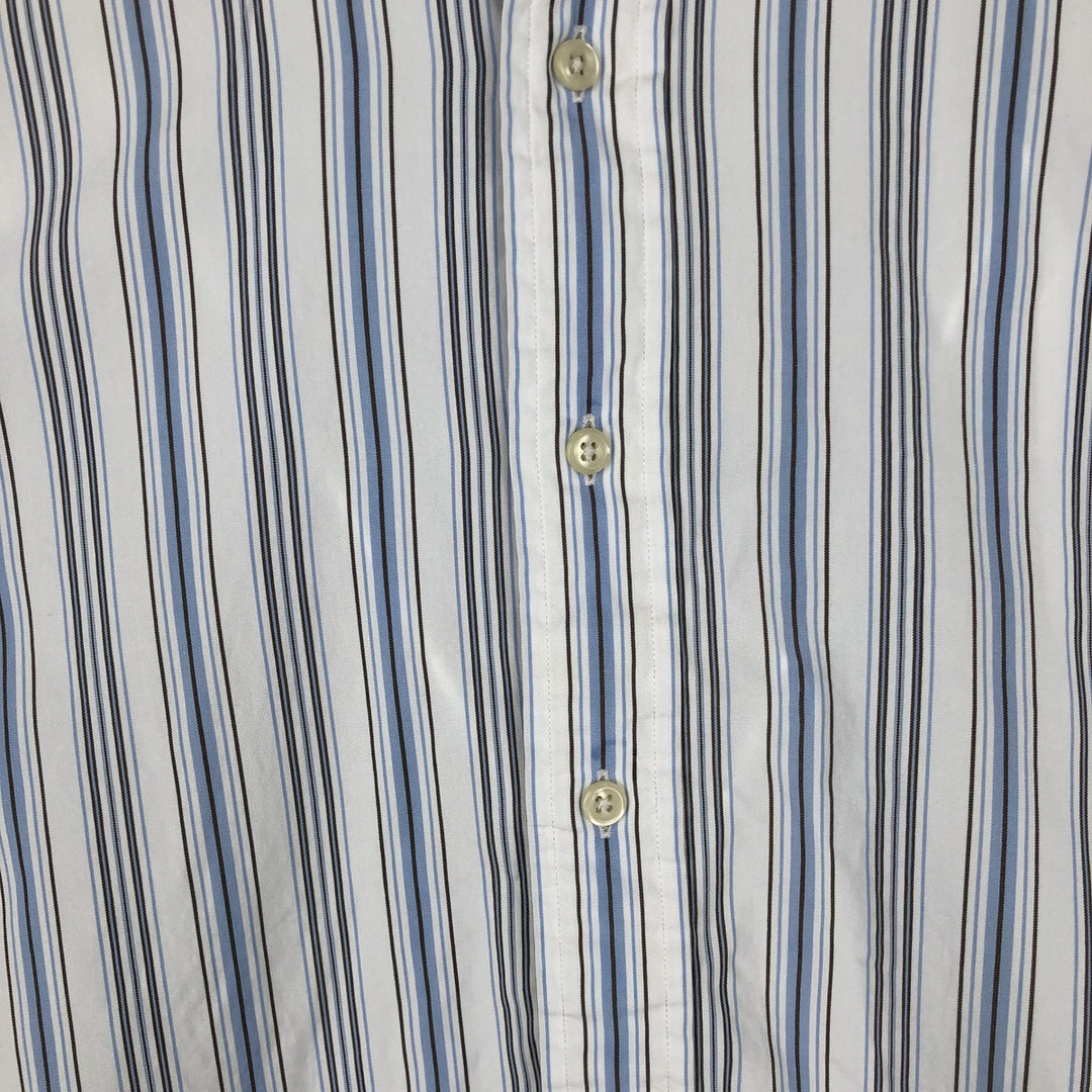 Ralph Lauren POLO by Ralph Lauren REGENT CUSTOM FIT Long-Sleeve Cotton Stripe Shirt, Men's Size XXL (approx.) cotton Blue type light blue Vintage Second Hand