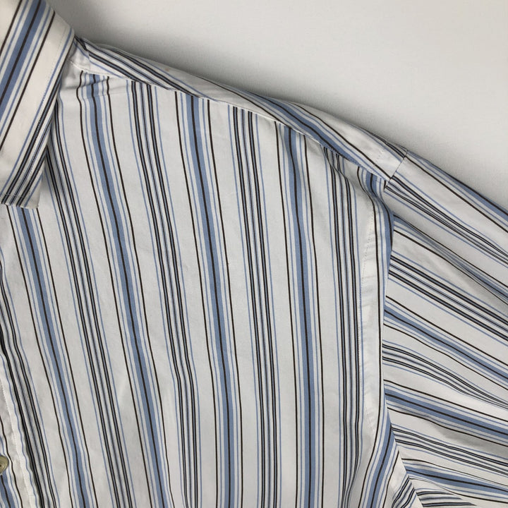 Ralph Lauren POLO by Ralph Lauren REGENT CUSTOM FIT Long-Sleeve Cotton Stripe Shirt, Men's Size XXL (approx.) cotton Blue type light blue Vintage Second Hand