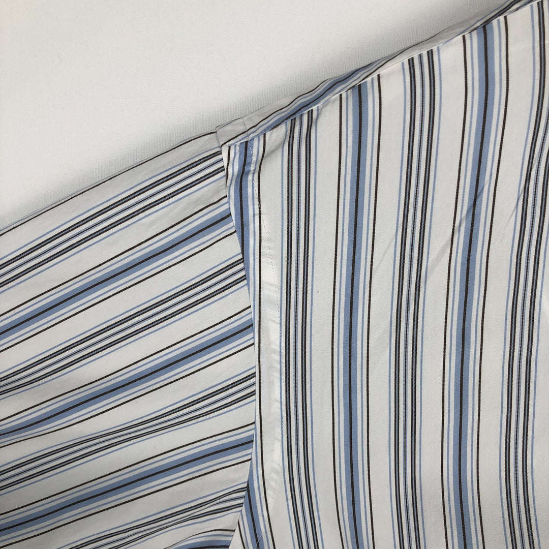 Ralph Lauren POLO by Ralph Lauren REGENT CUSTOM FIT Long-Sleeve Cotton Stripe Shirt, Men's Size XXL (approx.) cotton Blue type light blue Vintage Second Hand