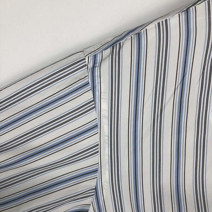 Ralph Lauren POLO by Ralph Lauren REGENT CUSTOM FIT Long-Sleeve Cotton Stripe Shirt, Men's Size XXL (approx.) cotton Blue type light blue Vintage Second Hand