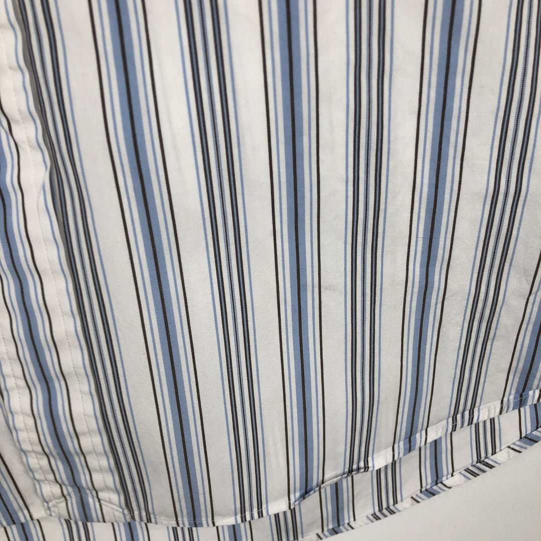 Ralph Lauren POLO by Ralph Lauren REGENT CUSTOM FIT Long-Sleeve Cotton Stripe Shirt, Men's Size XXL (approx.) cotton Blue type light blue Vintage Second Hand