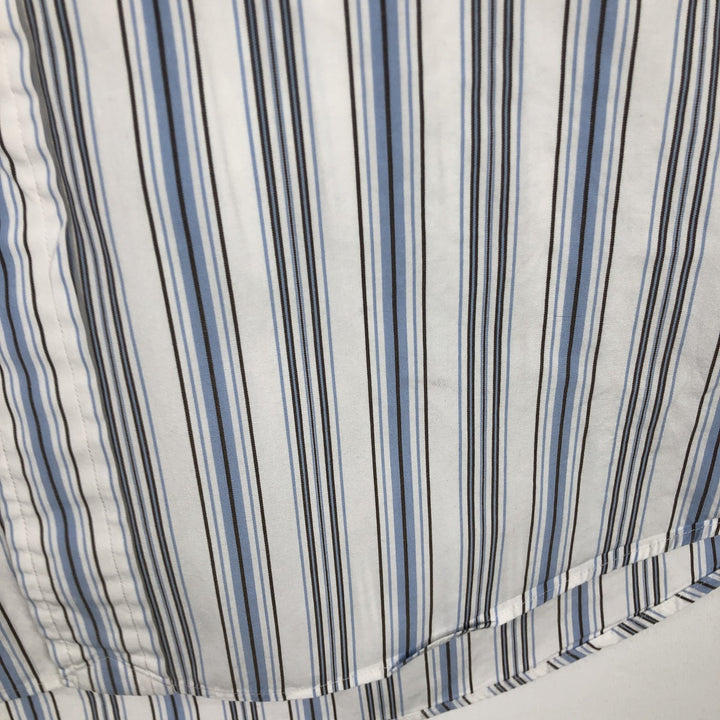 Ralph Lauren POLO by Ralph Lauren REGENT CUSTOM FIT Long-Sleeve Cotton Stripe Shirt, Men's Size XXL (approx.) cotton Blue type light blue Vintage Second Hand