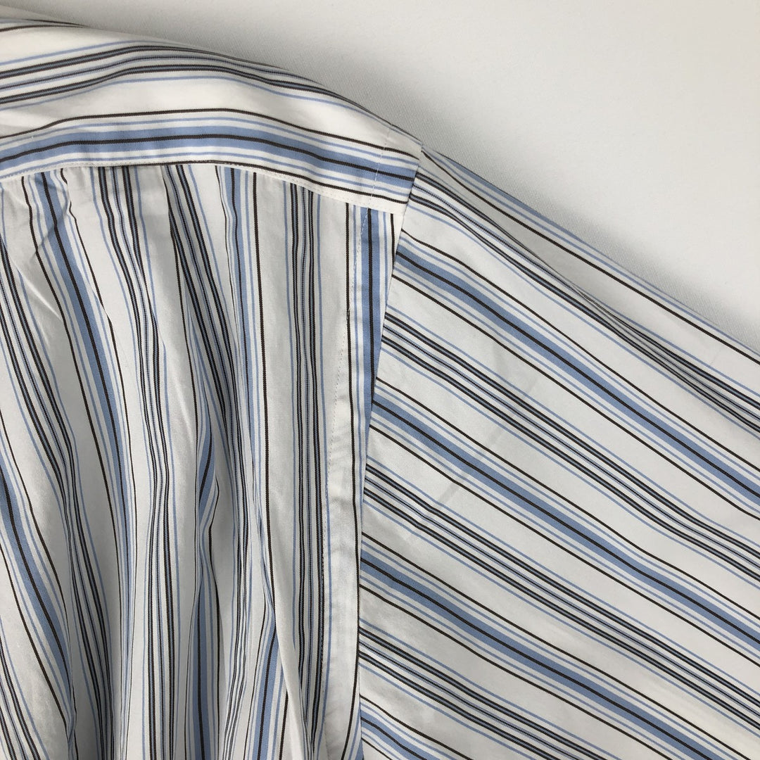 Ralph Lauren POLO by Ralph Lauren REGENT CUSTOM FIT Long-Sleeve Cotton Stripe Shirt, Men's Size XXL (approx.) cotton Blue type light blue Vintage Second Hand