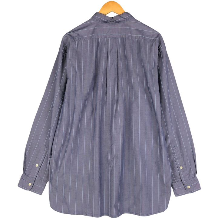 Ralph Lauren McMEEL long-sleeved button-down striped shirt, men's size XL cotton navy blue type Vintage Second Hand