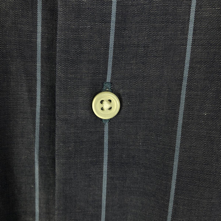 Ralph Lauren McMEEL long-sleeved button-down striped shirt, men's size XL cotton navy blue type Vintage Second Hand